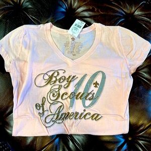 Pink Boy Scouts of America women’s T-shirt in size small.